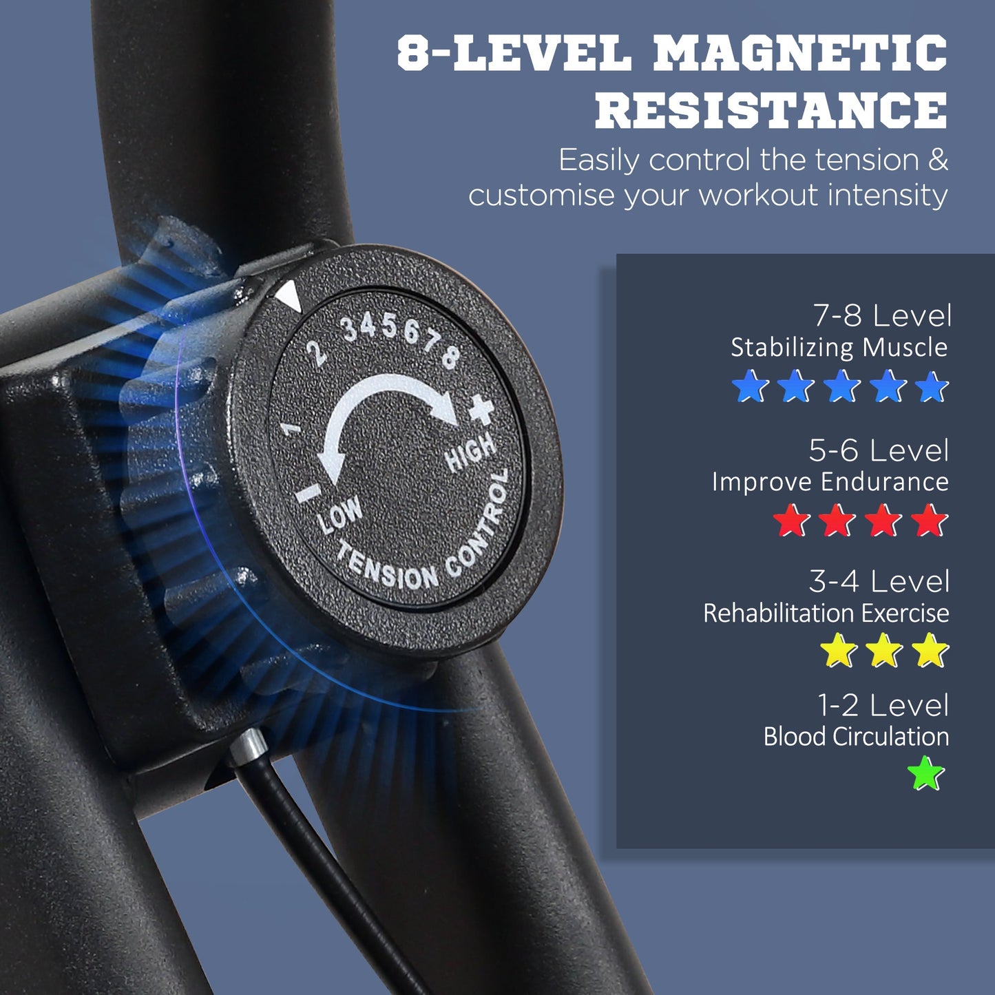 Professional Exercise Bike with Adjustable Resistance and Height, in Steel and PP, 41x86x112 cm, Black