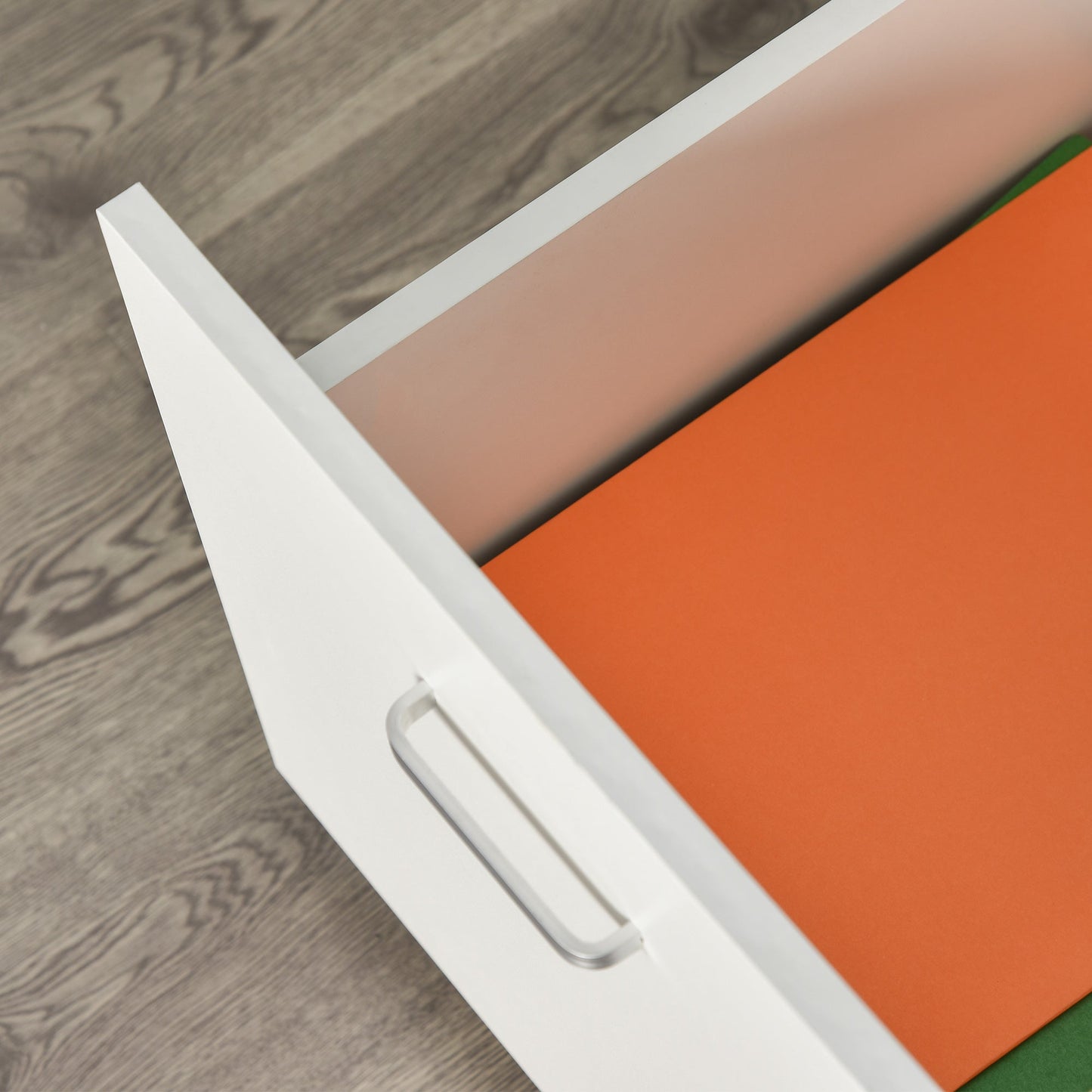 2 Drawer Office Chest with Lock and 5 Wheels, Chipboard, 40x49x58 cm, White