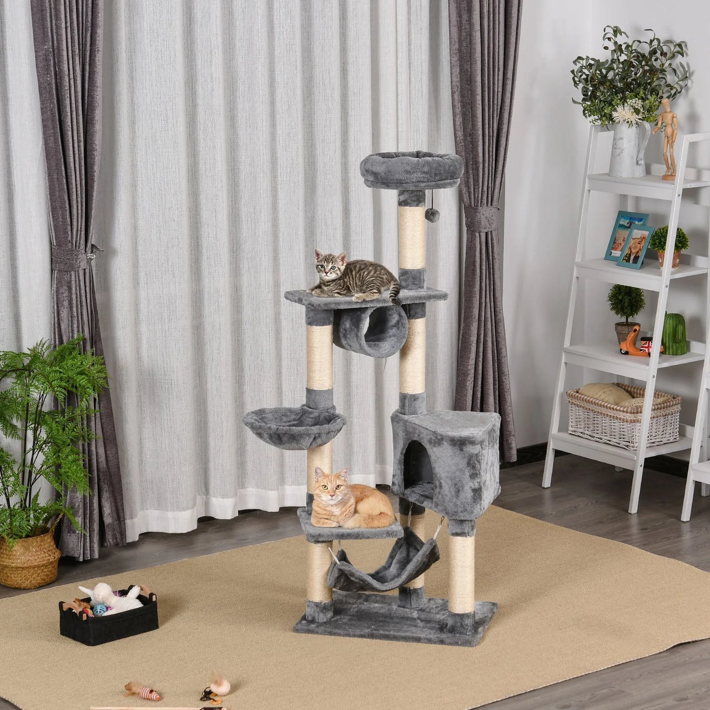 Multi‑Level Cat Tree with Hammock and Scratching Posts