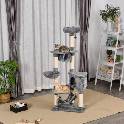Multi‑Level Cat Tree with Hammock and Scratching Posts