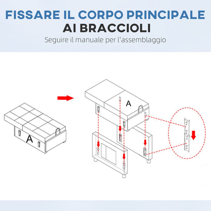 Single Reclining Armchair Bed on 3 Levels with Extra Cushion, 69x82x85cm, Light Grey