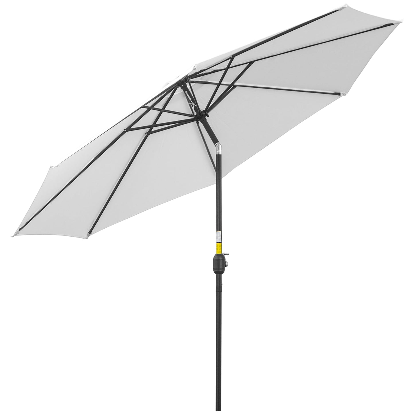 Garden Umbrella 3x2.5 m Tiltable with Removable Pole, in Metal and White Polyester