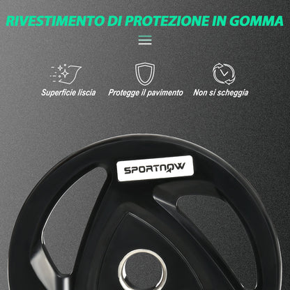 Set of 2 20kg Steel Weight Discs with Rubber Coating for Barbell