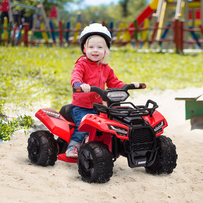 Quad electric for children with 6V rechargeable battery, accelerator button, age 18-36 months, 70x42x45cm, red