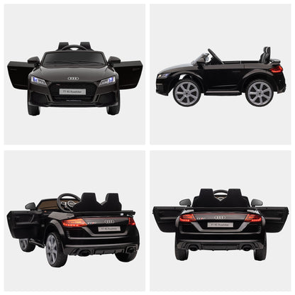 Electric Ride-On Car for Kids 3-5 Years AUDI TT with Remote Control, Opening Doors and LED Headlights, Black