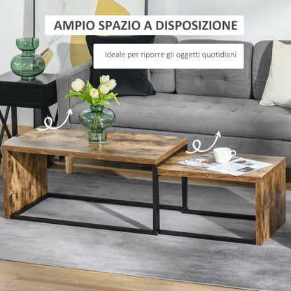 DAHLIA | Set of 2 Brown Living Room / Coffee Tables