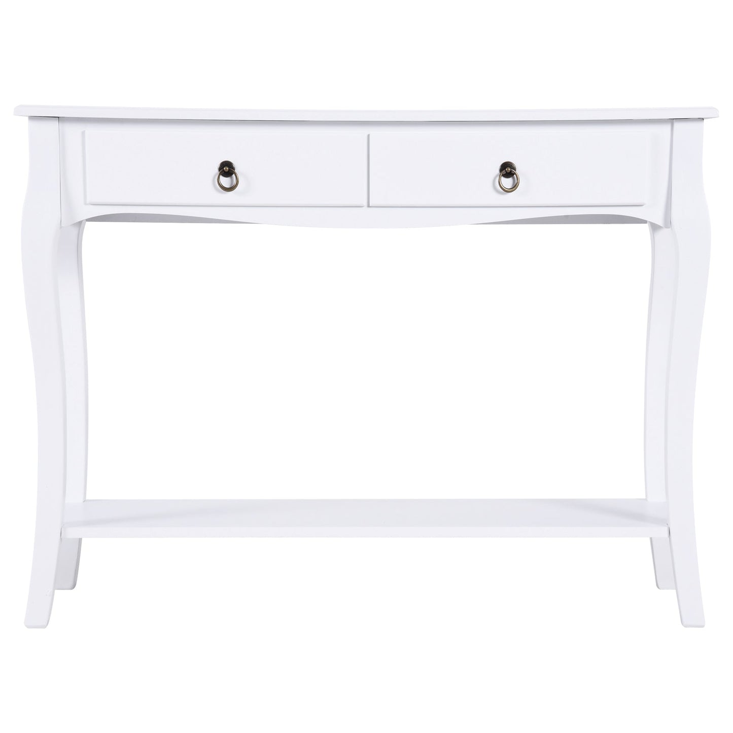 Modern Entryway Console Table with 2 Drawers Home Wood 100 × 33 × 75cm White