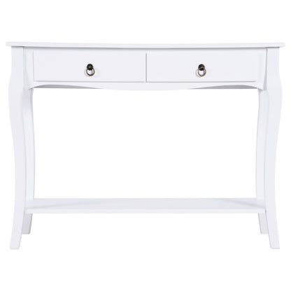 Modern Entryway Console Table with 2 Drawers Home Wood 100 × 33 × 75cm White