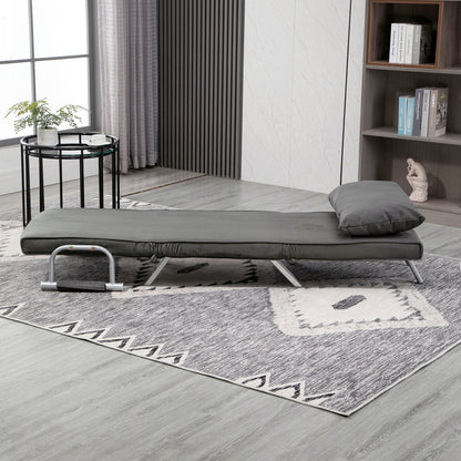 Armchair 2 in 1 Modern Sofa Bed with 5-Position Reclining Backrest, for Living Room and Bedroom, 65x69x80cm, Grey
