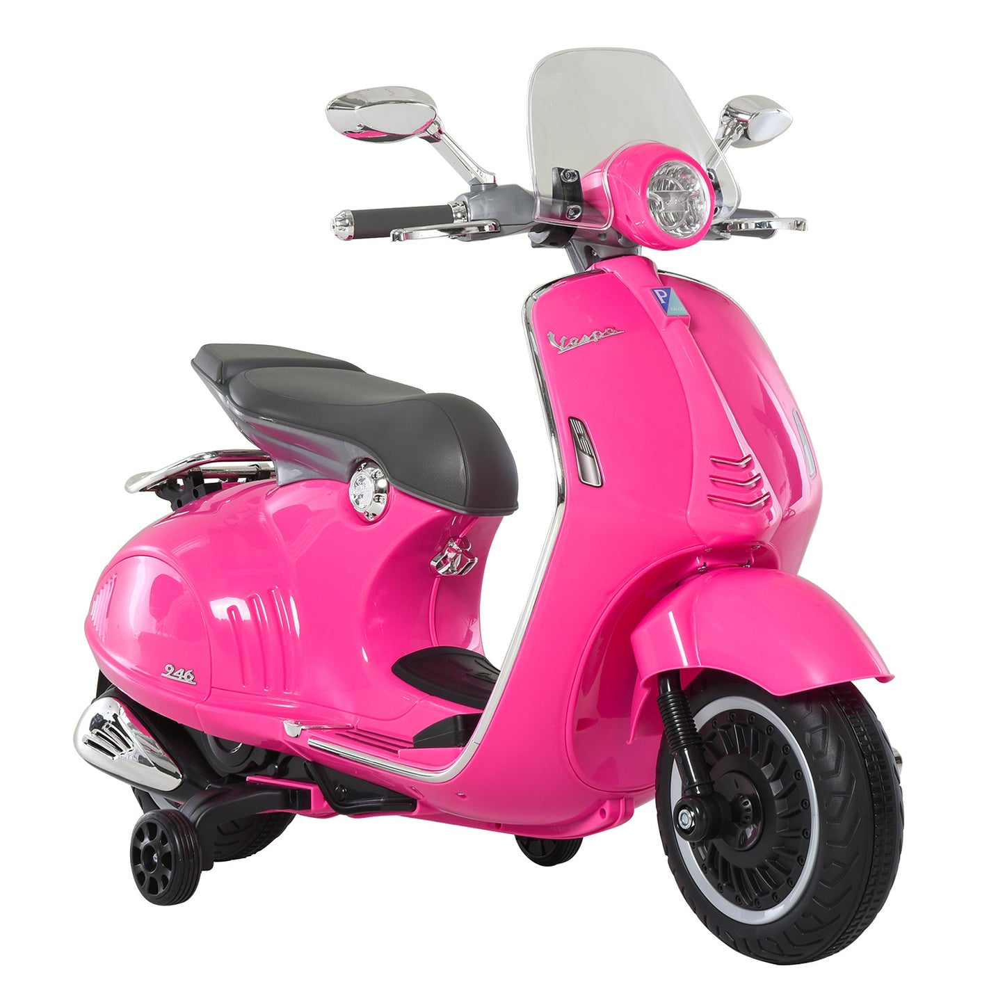 Officially Licensed Vespa Electric Motorcycle for Kids, 2 Wheels, Lights and Sounds, 108x49x75 cm, Pink