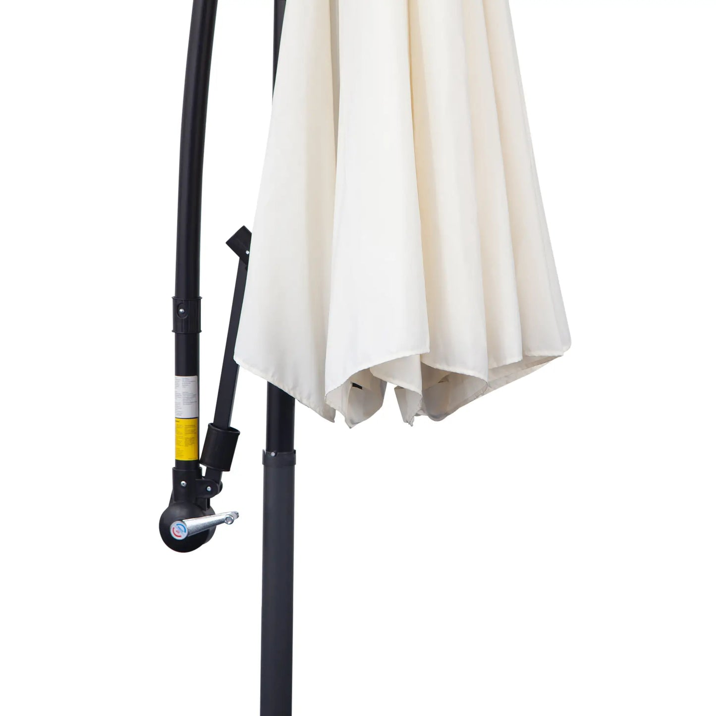Outdoor Umbrella 3x2.5m with Crank, in Steel and Anti-UV Polyester, Cream