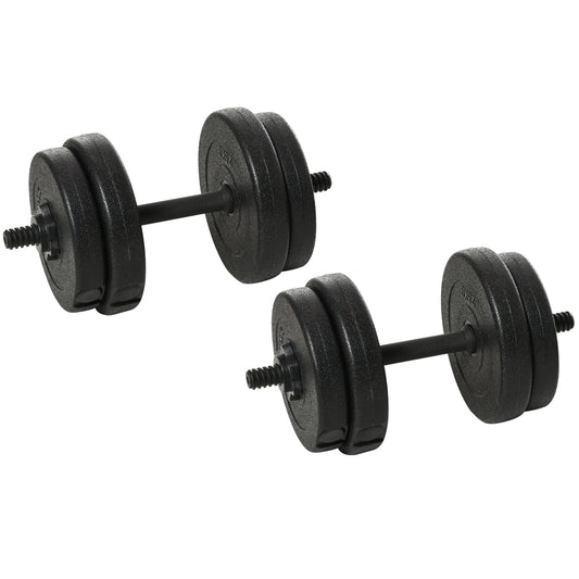Gym Dumbbell 20KG Set (4x2.5kg, 4x2kg) with 8 Discs of 2kg, 2.5kg, Ø25mm, for Home Training