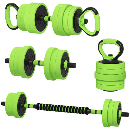 4 in 1 Gym Weights Set of 40kg Total, Can Be Used as Kettlebells, Dumbbells and Barbells