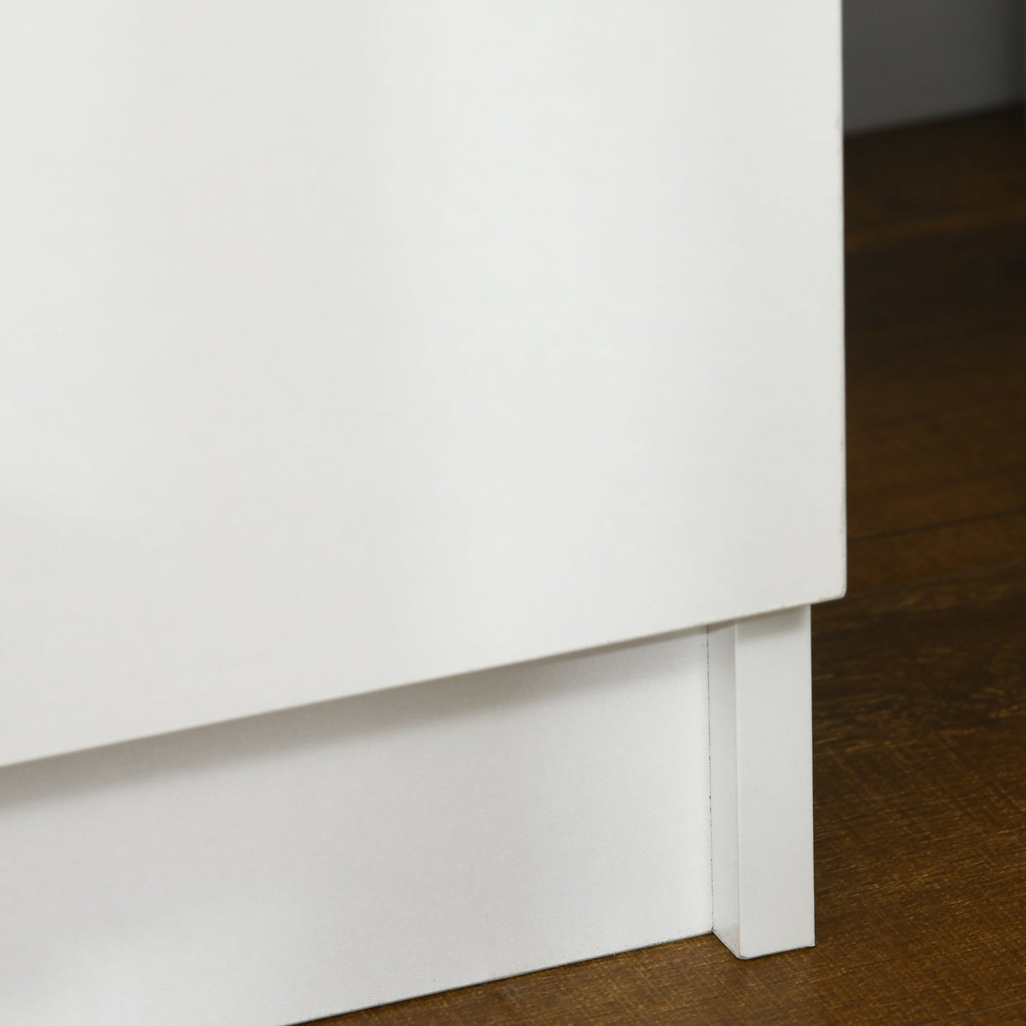 Bedside Table with Built-in RGB LED Light with 2 Drawers, 4 Light Modes and 16 Colors, Chipboard, 45x35x52cm, White