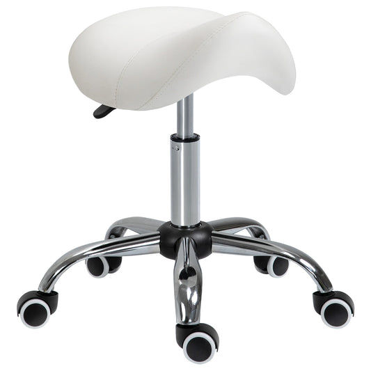 Stool for Beautician Hairdresser Happy Seat Sella 52 × 53 × 49-61cm cream