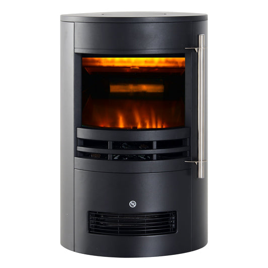 Electric Fireplace Floor Power 900W/2000W with Flame Effect 41 x 41 x 64.5cm Black