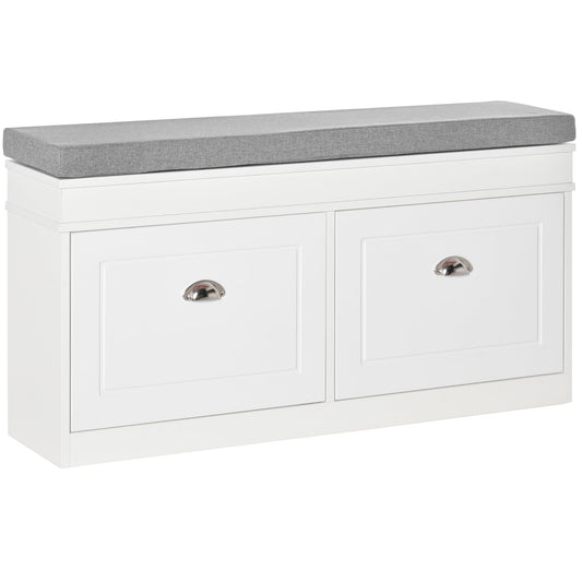 Belga Scarpage Wooden Wooden Wooden, 2 drawers and adjustable shelf 104x24x55cm, White