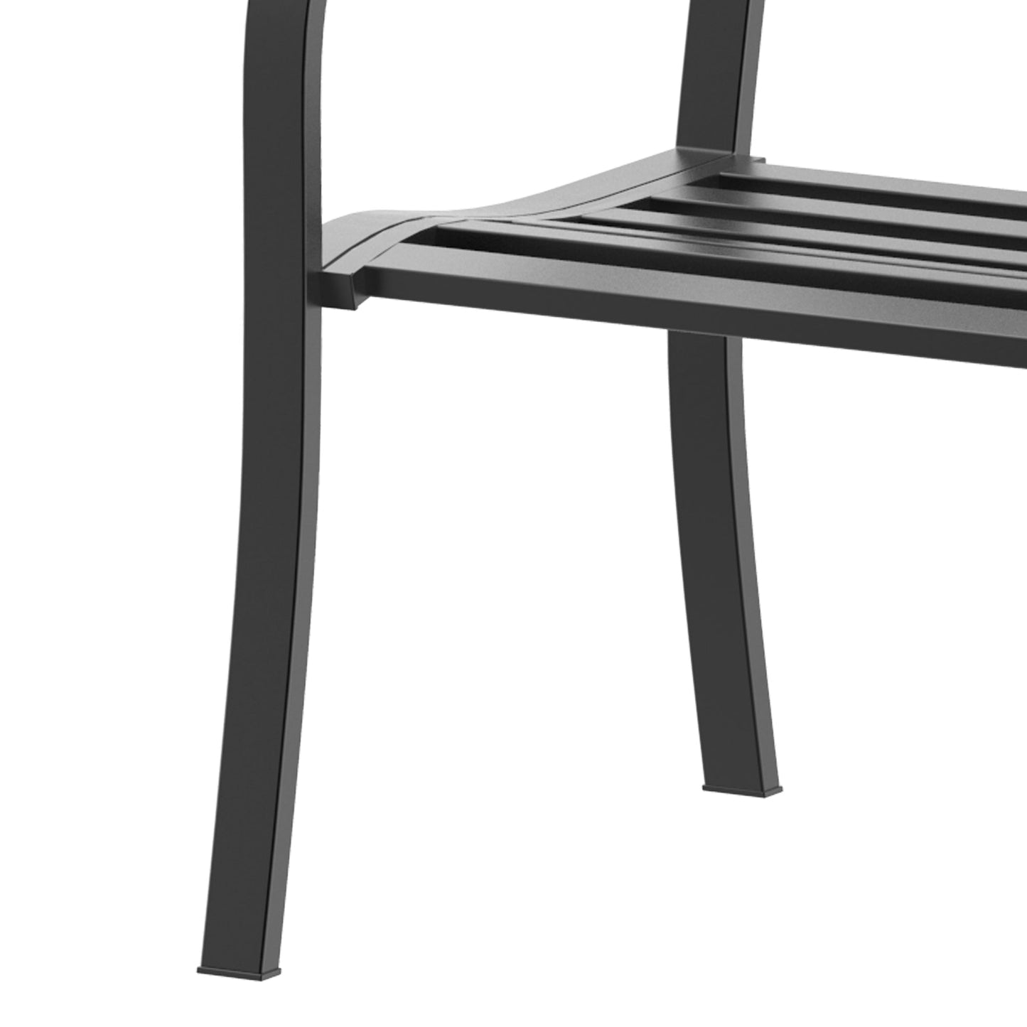 Outdoor Bench Garden Bench Max 240kg Metal 127 × 60 × 85cm Black