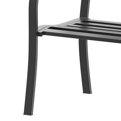 Outdoor Bench Garden Bench Max 240kg Metal 127 × 60 × 85cm Black