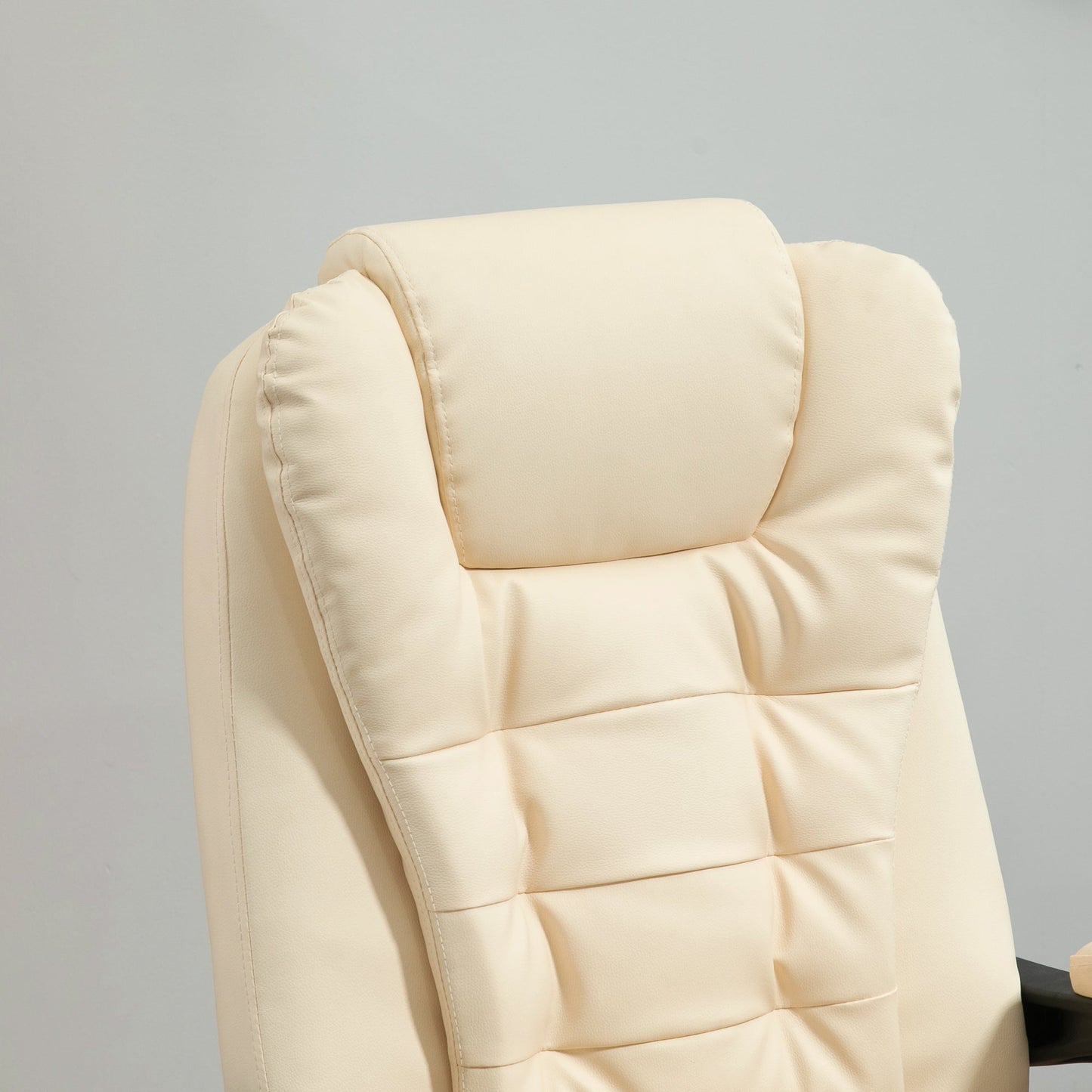 Ergonomic massant armchair winner at adjustable height with 6 vibrant points, 65x160x104 cm, cream