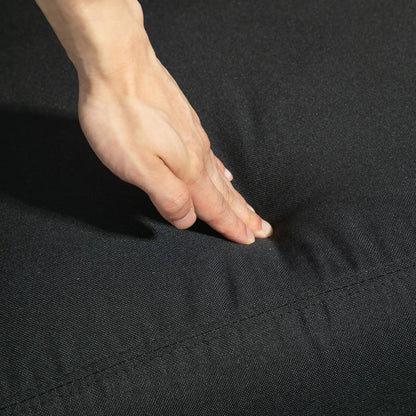 Padded Relax Chair with 135° Reclining Backrest and Removable Footrest, in Black Linen, 69x87x100.5cm