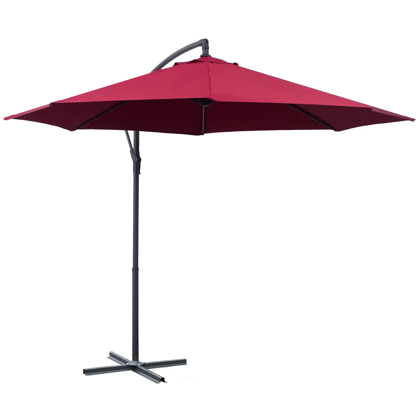 Garden Umbrella 3x2.5 m Tilting Arm with Crank, Dark Red