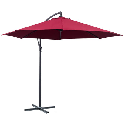Garden Umbrella 3x2.5 m Tilting Arm with Crank, Dark Red
