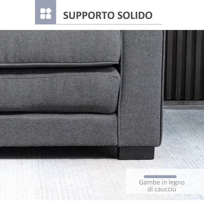 2-Seater Fabric Sofa Bed with Padding and Springs, 151x75x85 cm, Grey