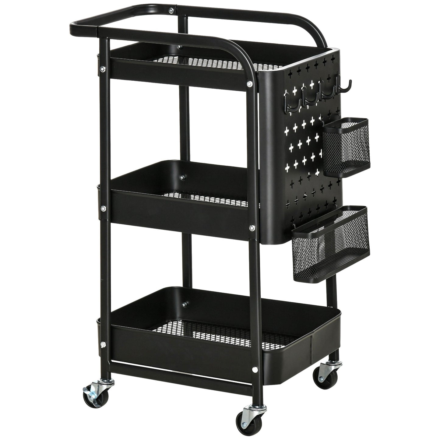 SPARKLE | Multipurpose Trolley with 3 shelves and wheels | 51.5x32x75.6 cm