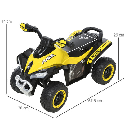 Quad for Children 18-36 Months Manual Push with Integrated Sounds, in PP and Metal, 44x67.5x38 cm, Yellow