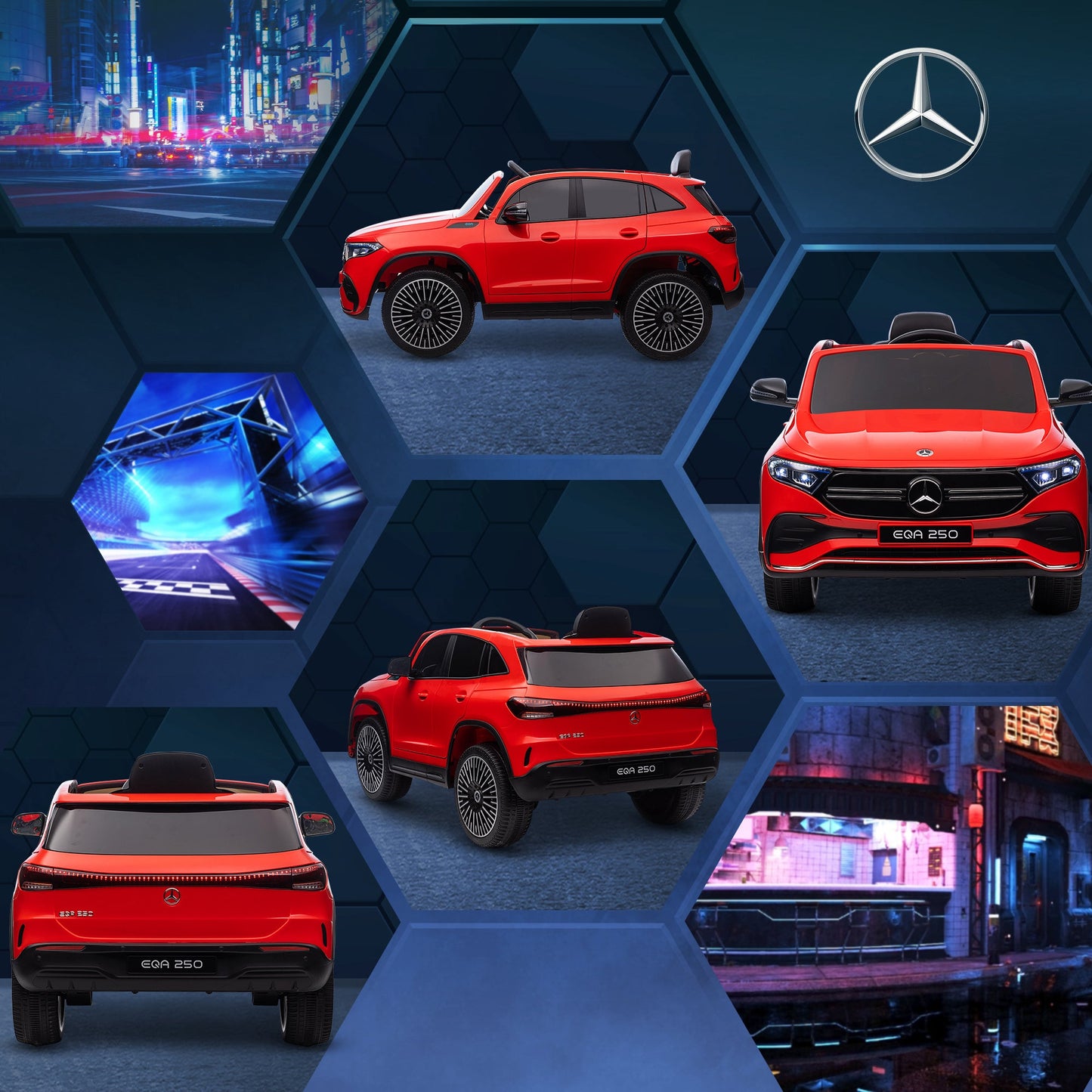 Electric Ride-On Car for Kids 3-8 Years with Remote Control, Headlights and Horn, Red and Black