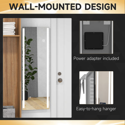 Rectangular Wall Mirror with Adjustable LED Lights and Touch Switch, 40x120cm