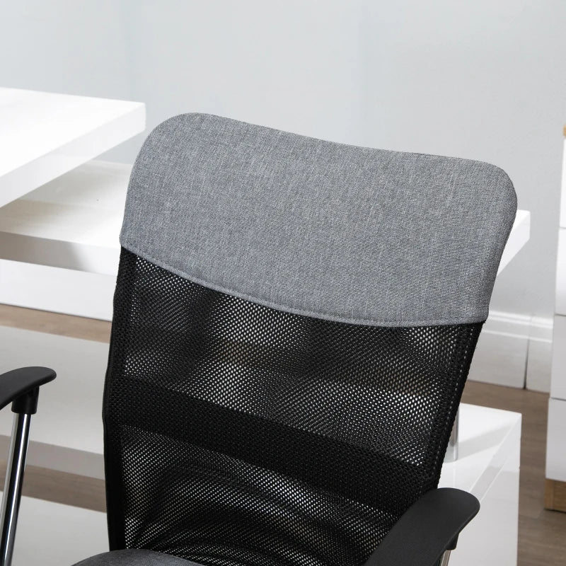 Grey Fabric Office Chair, Ergonomic Swivel Desk Chair, 60 x 66 x 91-101cm