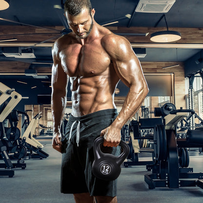 Kettlebell 12kg PVC for Sports and Fitness with Sand and Smooth Anti-chafing Handle