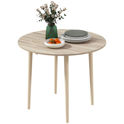 Modern Folding Drop-Leaf Table for Kitchen and Living Room, Chipboard, Ø89x73.5 cm