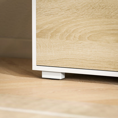 2-Piece Chipboard TV Stand, Max 70" 160x39x43 cm and Multipurpose Wall Unit 80x35x40 cm