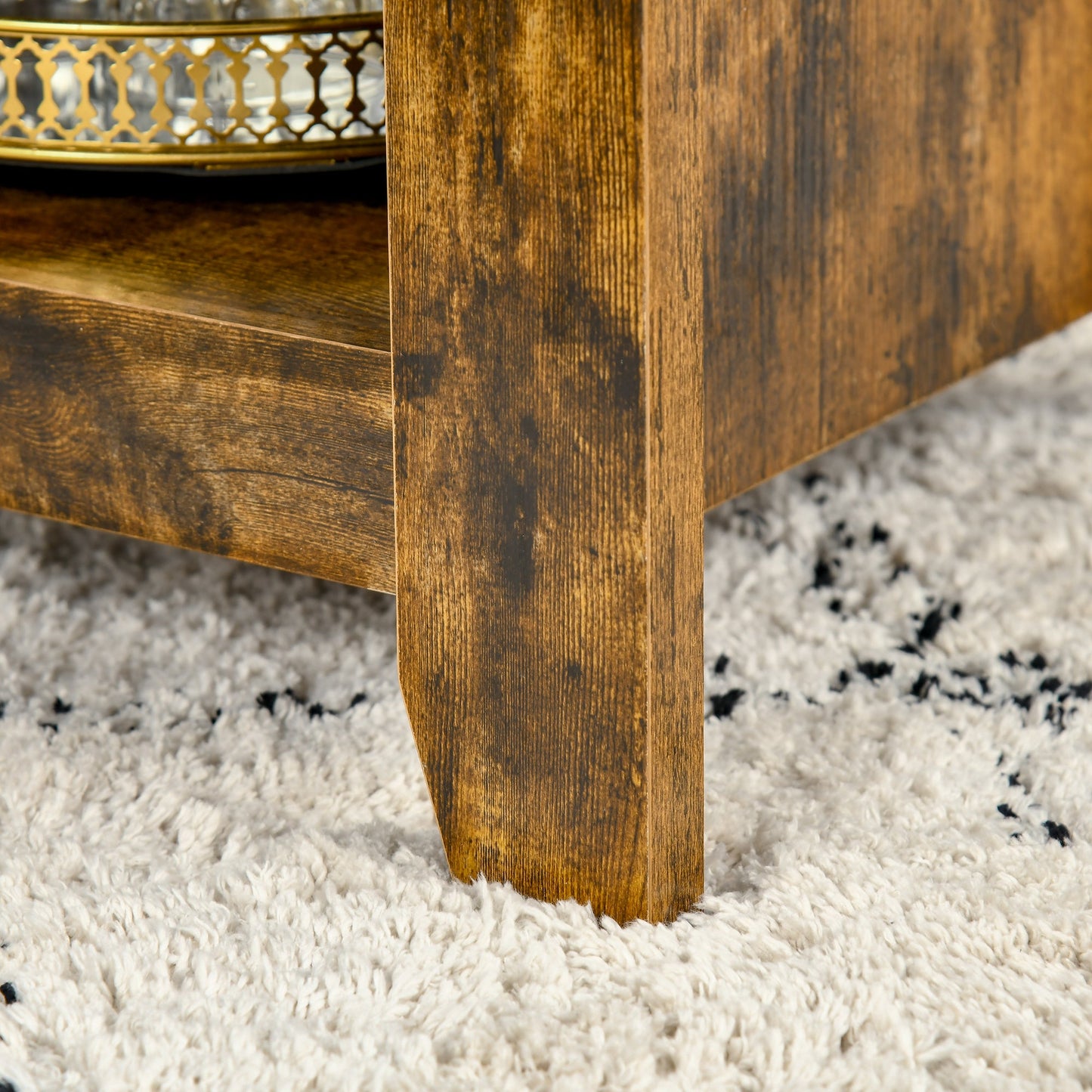 Industrial Style Coffee Table with Storage Compartment and Lifting Top in Wood, 105x50x49cm, Rustic Brown