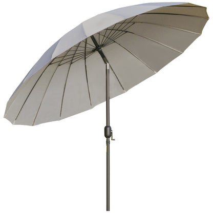 Garden and Terrace Umbrella 2.5x2.5 m with Crank and 18 Ribs and Tiltable, Grey