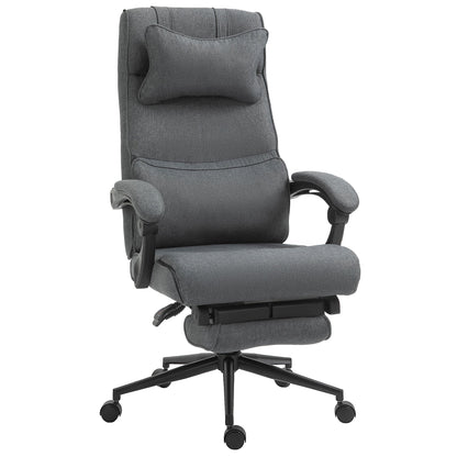 Ergonomic office chair with adjustable height with armrests and footrests, 66x70x115-123 cm, Grey