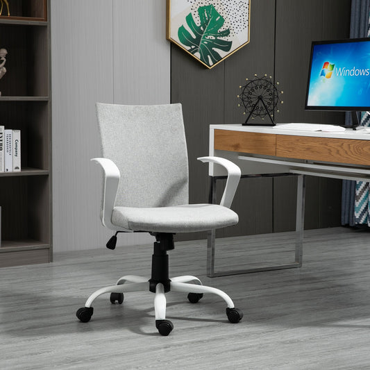 Ergonomic and swivel from office chair, adjustable height in Grey fabric, 61x61x89-99cm