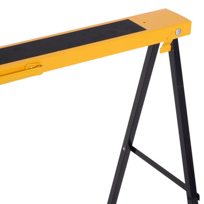 Set of 2 Folding and Portable Work Stands, Non-Slip Rubber Worktop, Max. Load 250kg