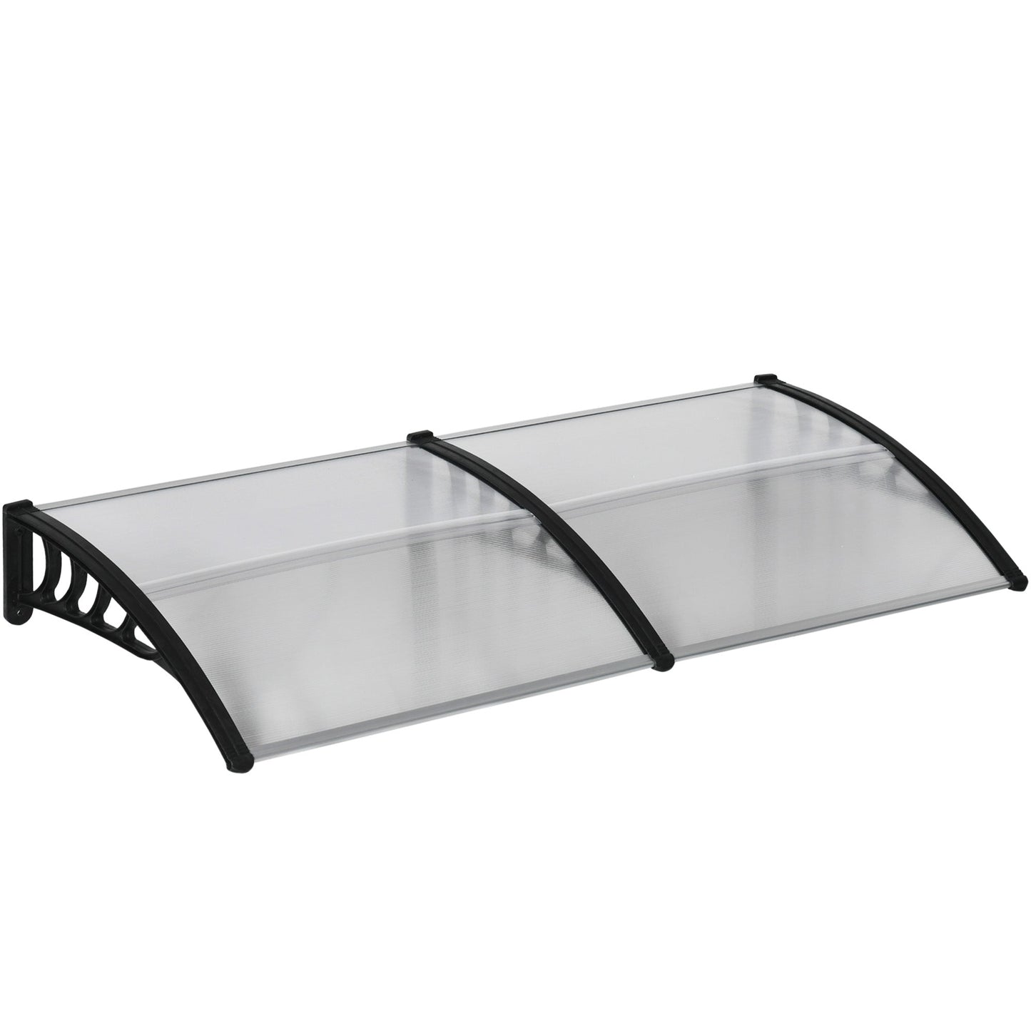 Outdoor Canopy for Windows and Doors in Polycarbonate and Aluminum, 200x100x26cm, Transparent