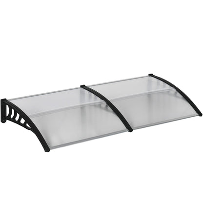 Outdoor Canopy for Windows and Doors in Polycarbonate and Aluminum, 200x100x26cm, Transparent