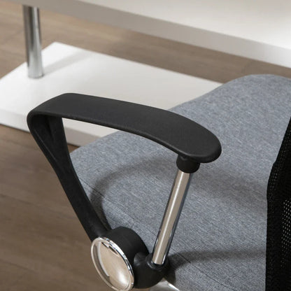 Grey Fabric Office Chair, Ergonomic Swivel Desk Chair, 60 x 66 x 91-101cm