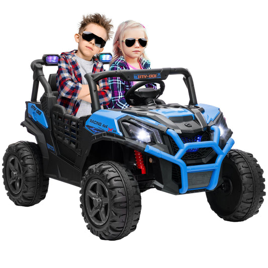 24V 2-Seater Electric Ride-On Car for Kids with Remote Control and 3 Speeds, Ages 3-8 Years, Blue
