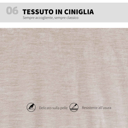 Adjustable Office Chair, Tilting and Swivel, Chenille Fabric and Steel, 62x67x83-93 cm, Beige