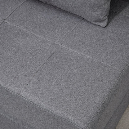 Folding Single Floor Chair Bed with Cushion Included, 70x70x61 cm, Grey