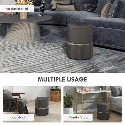 Storage Pouf 120 kg max for Living Room, Entrance and Bedroom, in Polyester, 36x36x44 cm, Grey