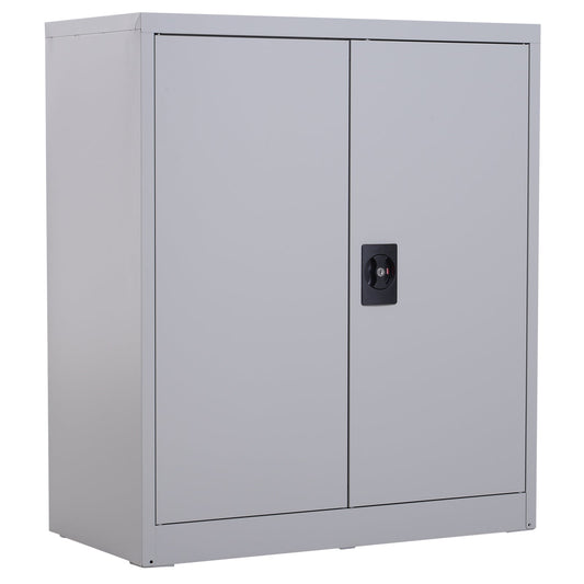 Cabinet Adjustable Shelf Safety Lock for Home Office Garage Steel 80x40x92.5cm Grey