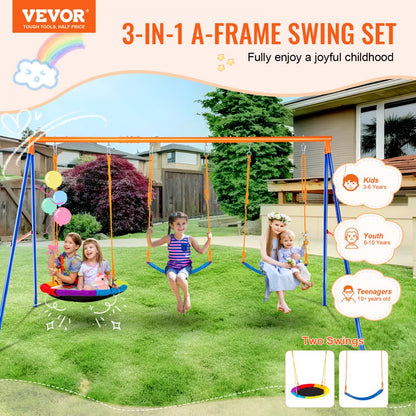 600lbs 3-seat swing set side view